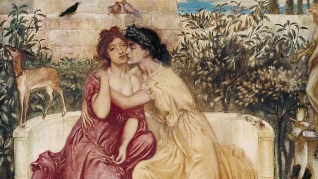 Сафо и Эринна. Картина работы Симеона Соломона