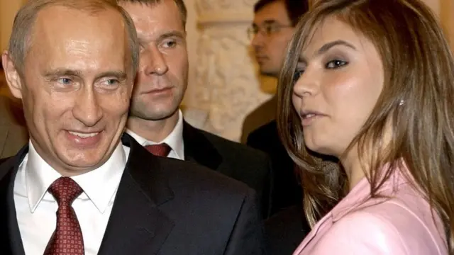 O presidente russo Vladimir Putin e a ex-ginasta russa Alina Kabaeva