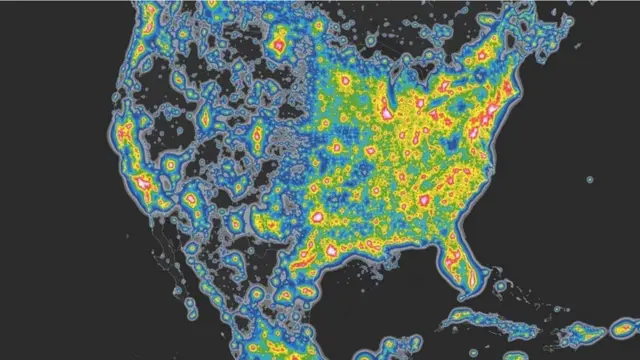 Mapa de contaminación lumínica