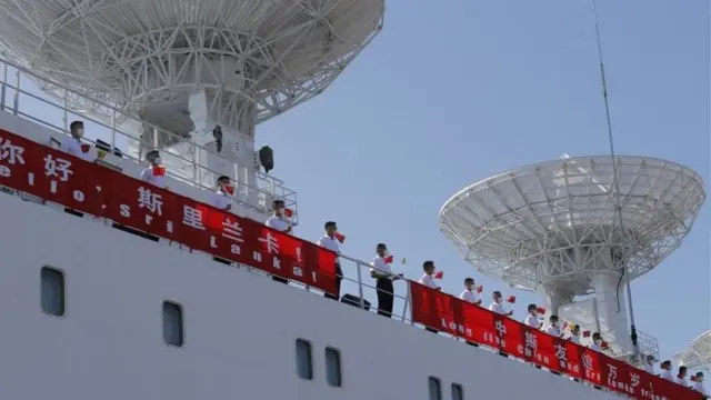 远望5号停靠斯里兰卡