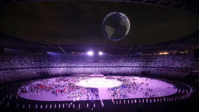 Opening ceremony for inside di stadium