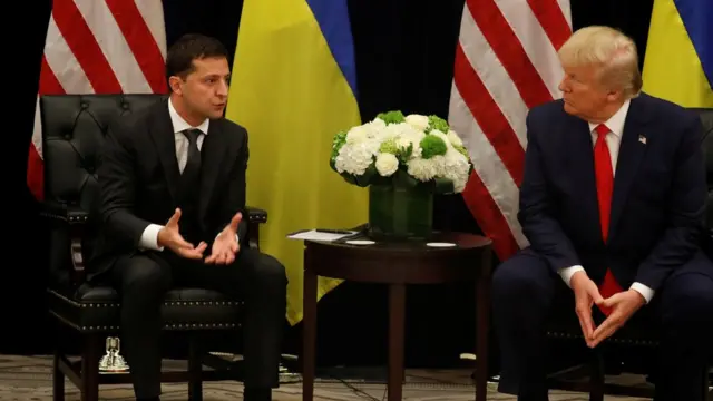 El presidente de Ucrania, Volodimir Zelensky con Donald Trump en Nueva York.