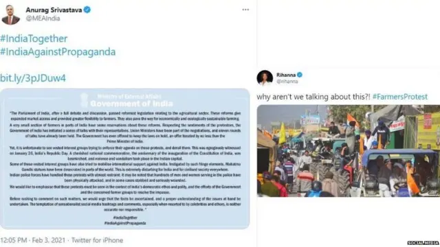 ਕਿਸਾਨ ਅੰਦਲੋਨ, ਵਿਦੇਸ਼ ਮੰਤਰਾਲੇ, ਰਿਹਾਨਾ, ਗਰੇਟਾ, ਸਚਿਨ