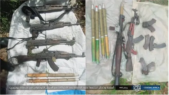 Armes prétendument saisies par des militants IS suite à une attaque en mai.