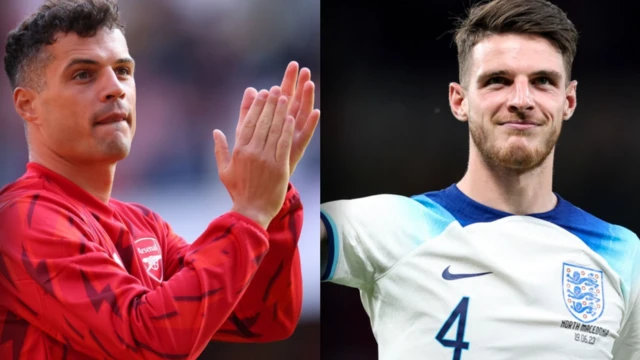 Granit Xhaka and Declan Rice