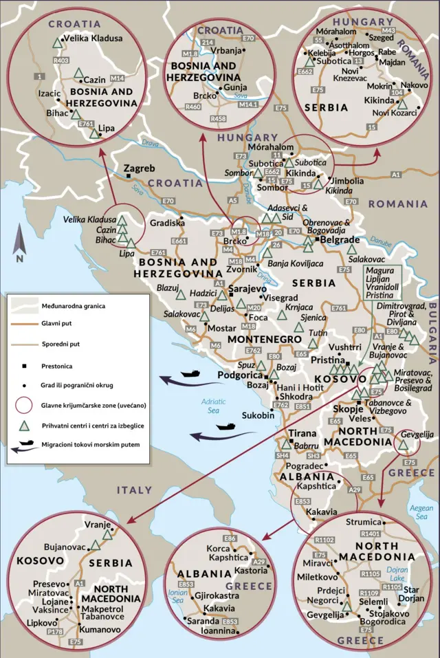 mapa žarišta migracija i krijumčarenja izveštaj Globalne inicijative protiv transnacionalnog organizovanog kriminala