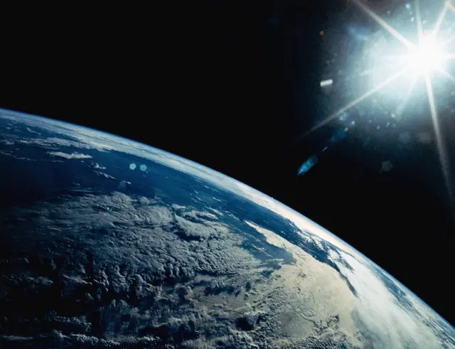 An image of the Sun captured in outer space