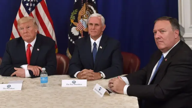 అధ్యక్షుడు ట్రంప్, ఉపాధ్యక్షుడు పెన్స్‌లతో మైక్ పాంపియో