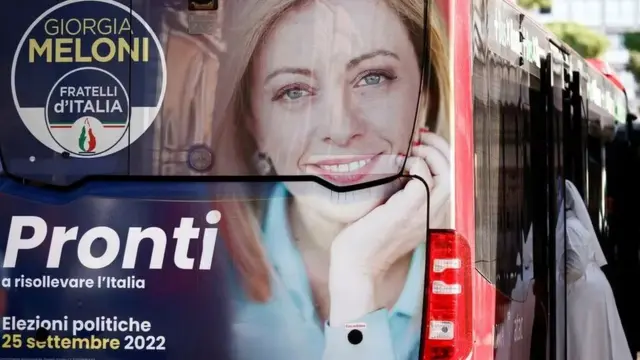 জর্জা মেলোনির দলের পোস্টার।