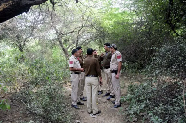 छत्तरपूर जवळील जंगलात दिल्ली पोलिसांचा तपास