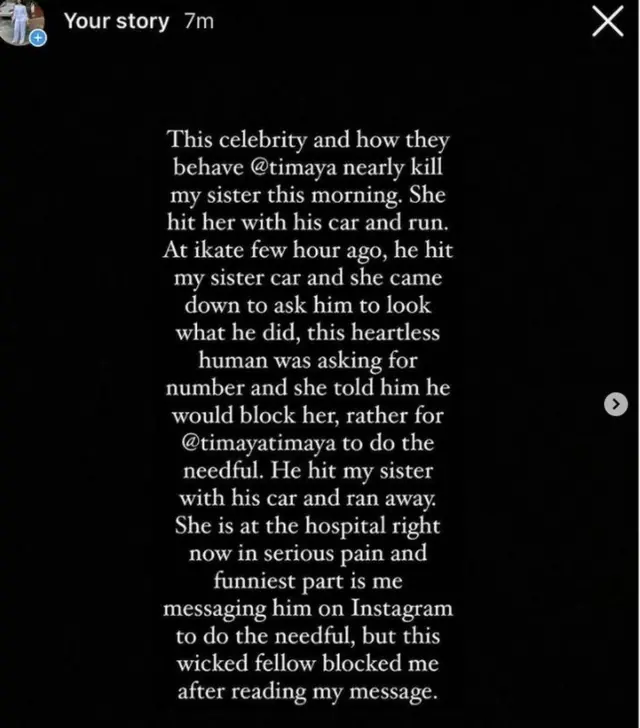 Post wey Osinubi Omowunmi, do to call out Timaya