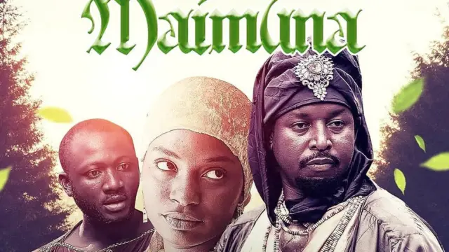 Yakubu Mohammed(dama) da wasu taurari a cikin fim din Maimuna wanda za a soma nunawa ranar Lahadi, tara ga watan Fabrairu