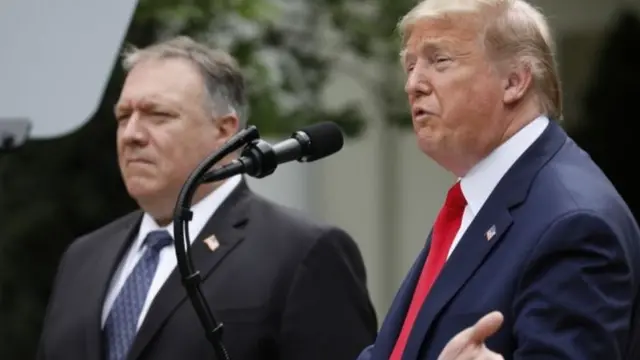 Tổng thống Mỹ Donald Trump và Ngoại trưởng Mike Pompeo ngày 29/5