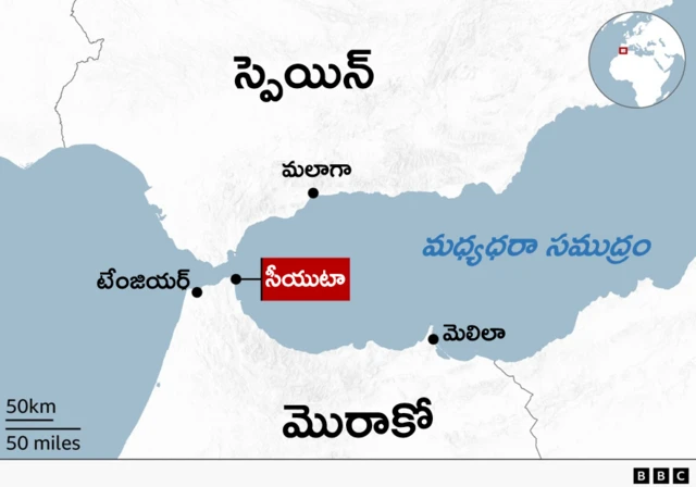 సీయుటా, మెలిలా మ్యాప్