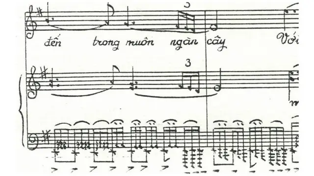 Bản thảo nhạc bản Lệ Thu của nhạc sĩ Nguyễn Đình Phúc