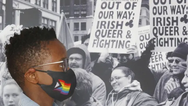 Christelle Gebhard en el lanzamiento de Out in the World: LGBTQ + Diaspora de Irlanda en Epic, The Irish Emigration Museum