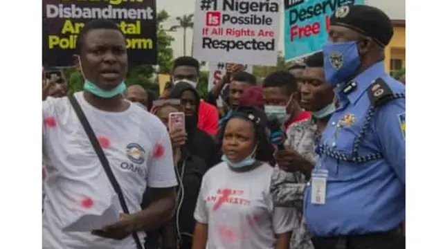 Oluwaseun and Rinu lead protest