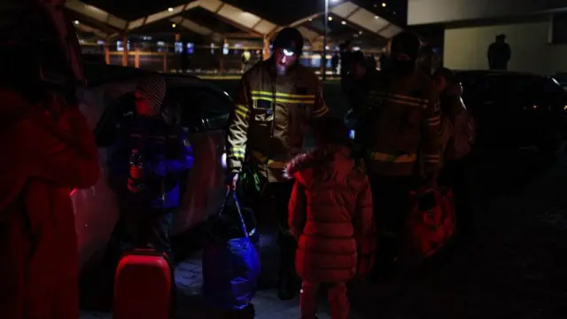 Réfugiés ukrainiens à la frontière avec la Pologne