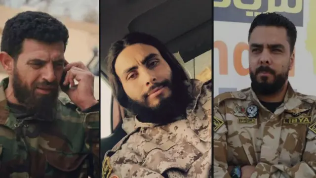 شريف المرغني، زكريا فركاش، ومحمود الورفلي، من وحدة قوات الصاعقة