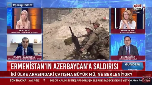 کارشناسان تلویزیونی ترکیه گفته‌اند که درگیری‌ها ناشی از "حمله ارمنستان به آذربایجان" بوده است