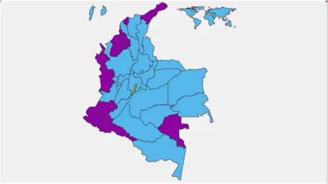 Mapa de votaciones de Colombia