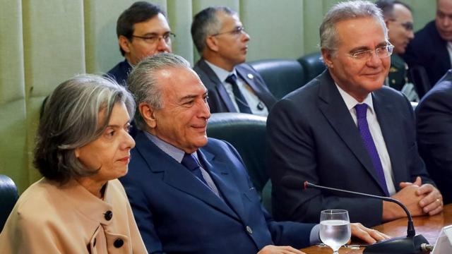 Cármen Lúcia, Michel Temer e Renan Calheiros