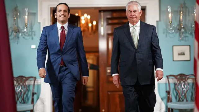 शेख मोहम्मद बिन अब्दुलरहमान अल थानी और रेक्स टिलरसन