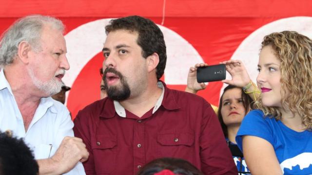 Boulos com João Stédile (à esq, líder do MST)