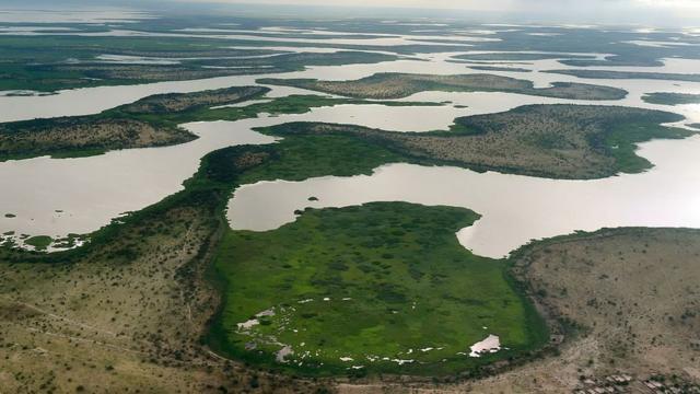 Vista aérea del lago Chad