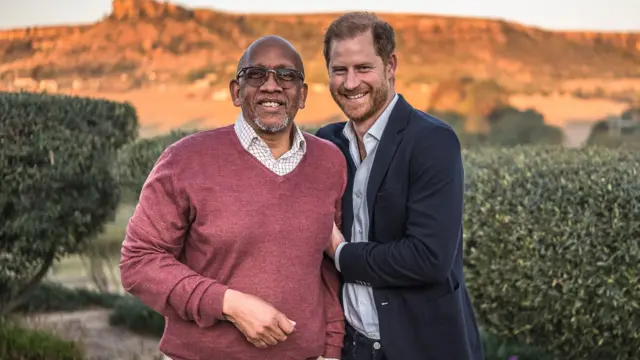 Prince Seeiso of Lesotho and Prince Harry for one Sentebale event for Maseru, Lesotho in 2024.