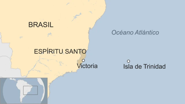 Ubicación de Victoria y de la Isla de Trinidad