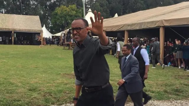 Rais Kagame alipowasili