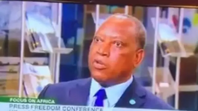 Profesa Kabudi akiwa anahojiwa na BBC