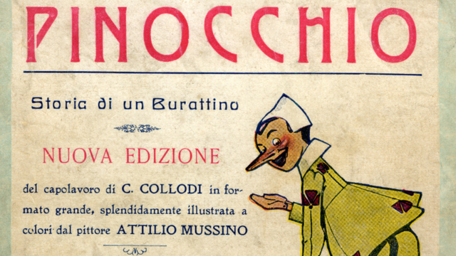 Capa em italiano do livro Pinóquio
