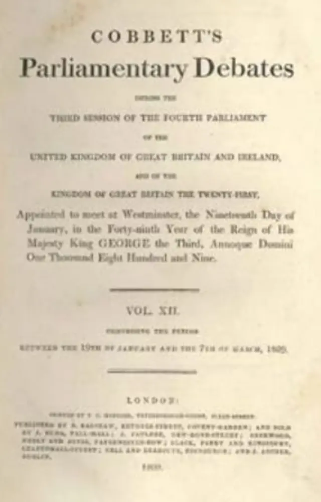 Cobbett's Parliamentary Debates