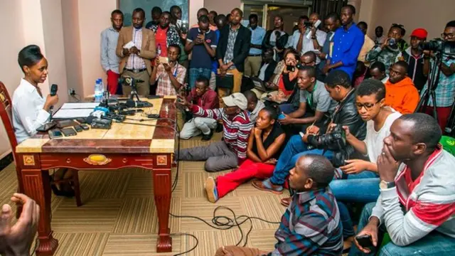 Diane Rwigara addressing press conference