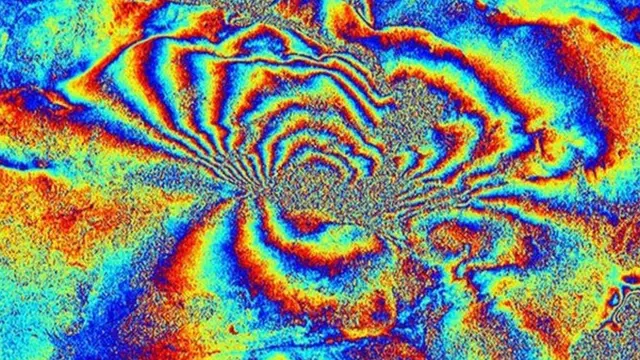 Interferogram of Icelandic volcano