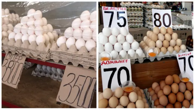 Ціни на яйця у лютому та жовтні 2022 року