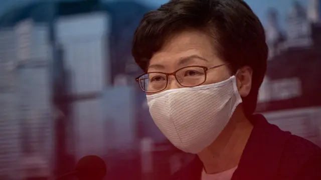 林鄭月娥在香港政府總部宣佈押後立法會選舉（31/7/2020）