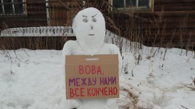 Протестующий снеговик
