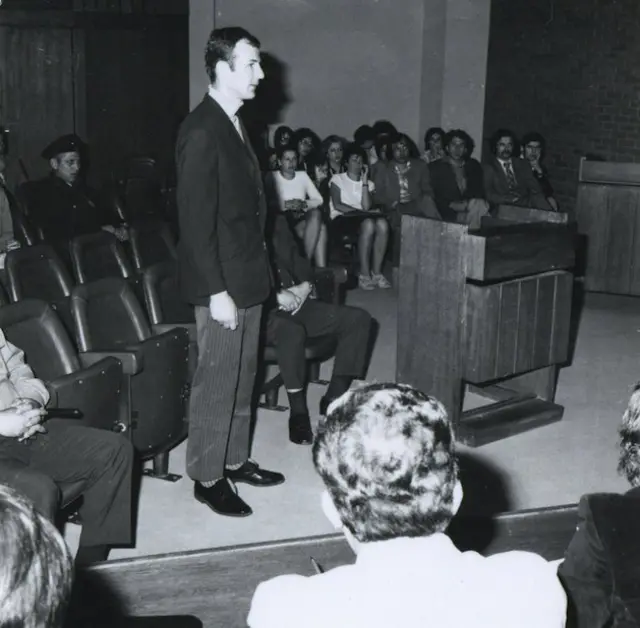 Miljenko Hrkać na ponovnom suđenju juna 1974.