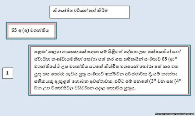 මූලාශ‍්‍රය: ගයනි පේ‍්‍රමතිලක, නීති නිලධාරී, පළාත් පාලන අමාත්‍යංශය