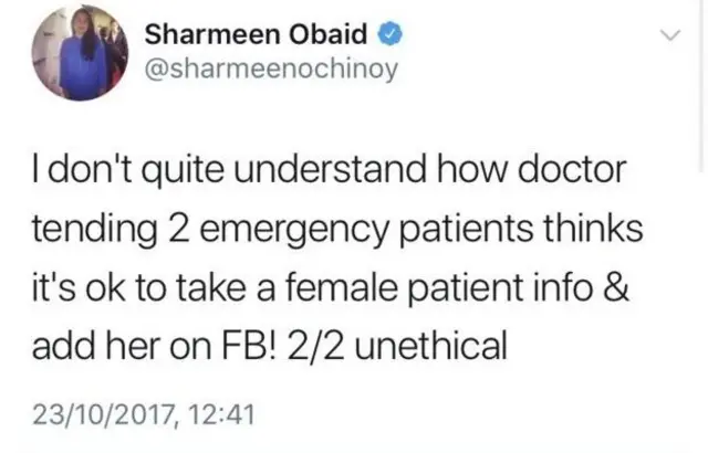 शरमीन ओबेद-चिनॉय का ट्वीट