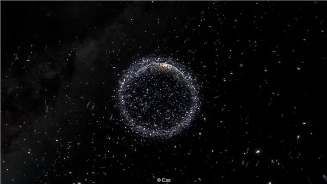 美國國家航空航天局和歐洲航天局等太空機構跟蹤環繞地球運行的碎片和垃圾，以防止它們對航天器的運行構成威脅。(Credit: Esa)