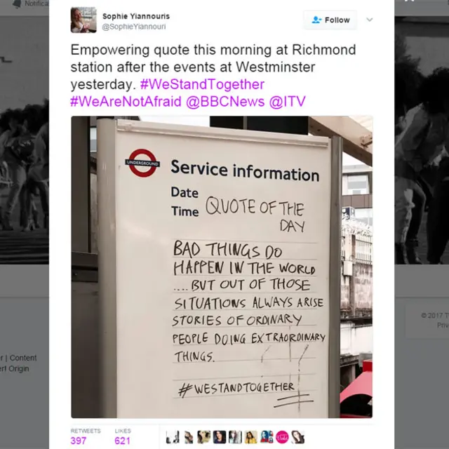 "Una cita fortalecedora en la estación de Richmond", dice Sophie Yiannouris @SophieYiannouri