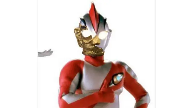 Gold mask on Ultraman