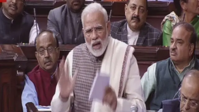 રાજ્યસભામાં બોલતા નરેન્દ્ર મોદી