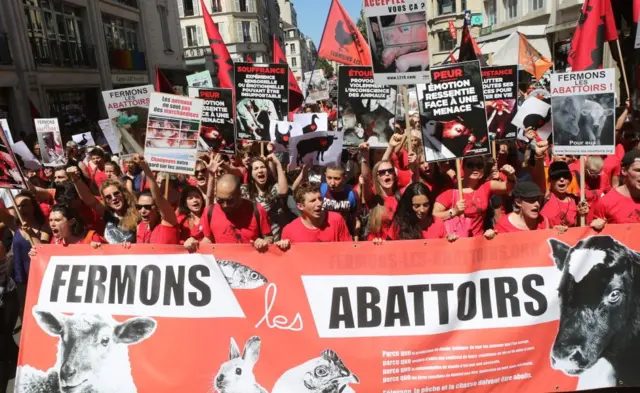 6月，巴黎的“关掉所有屠宰场”大游行。