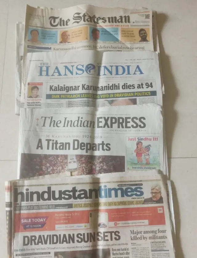 மு.கருணாநிதியின் மரணத்தின் போது வட இந்திய ஊடகங்கள் எப்படி செய்தி வெளியிட்டன?