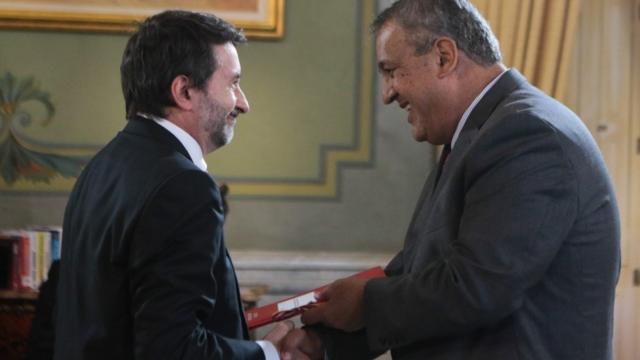 O presidente de Repsol, Josu Jon Imaz, e o da PDVSA, Eulogio del Pino
